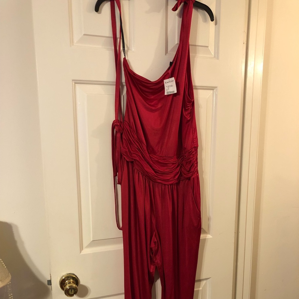 NWT Bebe one shoulder jumpsuit size lg